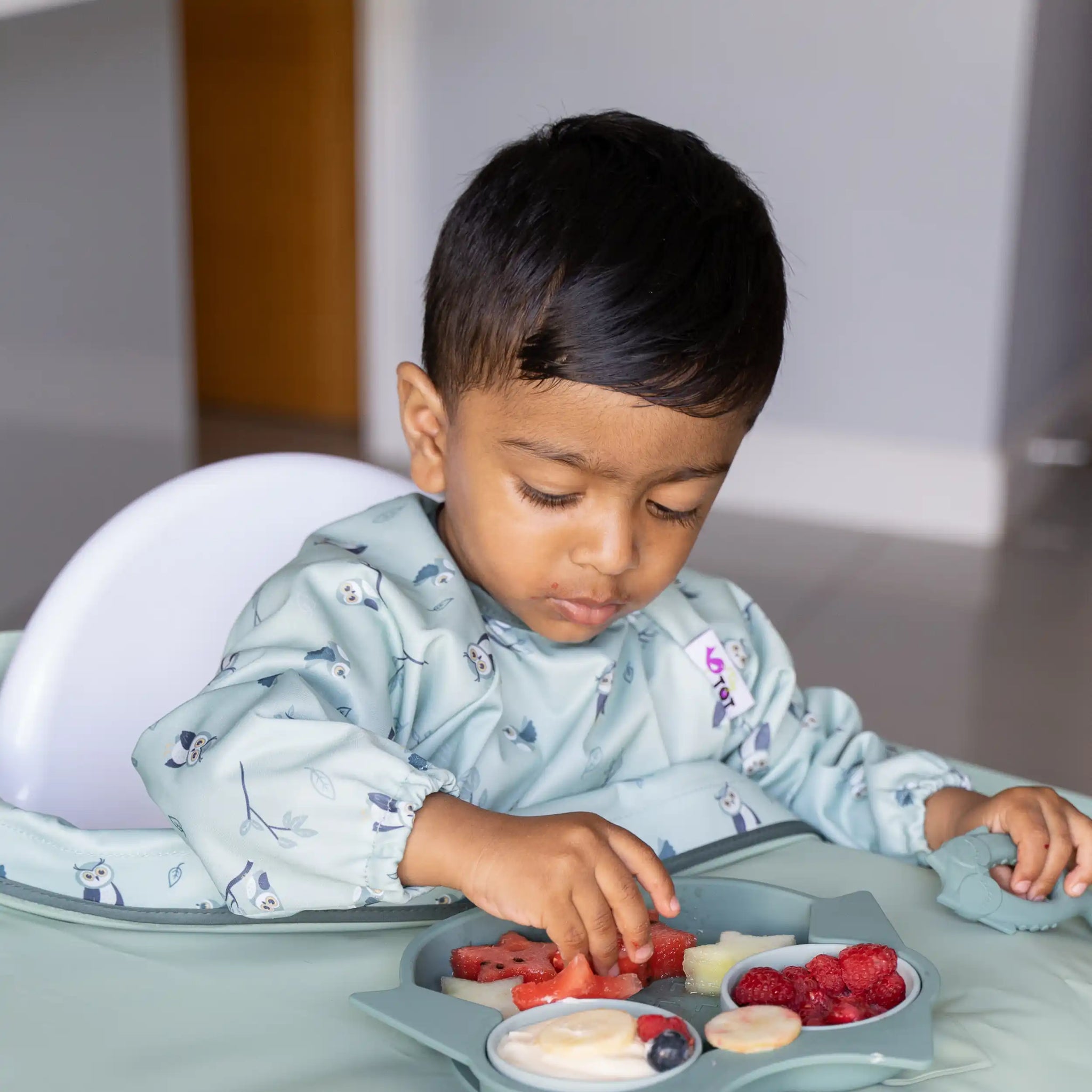 Tidy Tot Bavoir Supplémentaire Manches Longues - Compatible Plateau Et Kit Repas Bébé